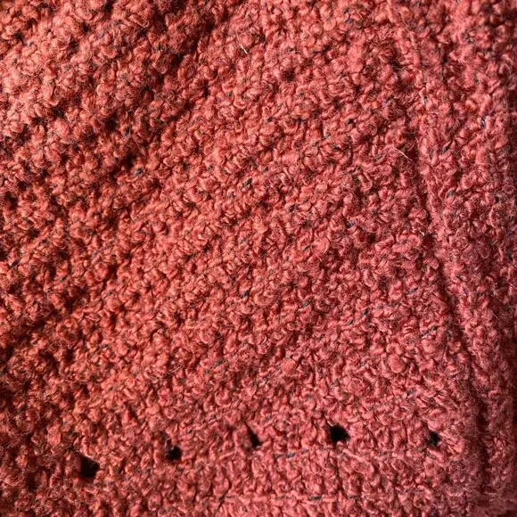 AEO Rust Orange Red Knit Cozy Cardigan Sweater Womens Size Large New - Picture 6 of 9